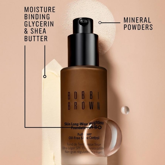 NEW!! BOBBI BROWN- Skin Long-Wear Weightless Foundation SPF 15- Porcelain - Picture 4 of 6